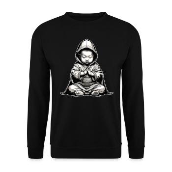 Cute Baby Buddha - Unisex Sweatshirt - black - Front - Alina (178cm) & Michal (187cm)