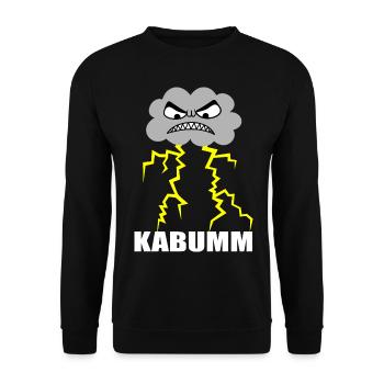 Blitz, Donner, Wetter, Gewitter, Zorn, Wut, Krach - Unisex Pullover - Schwarz - Vorne - Alina (178cm) & Michal (187cm)