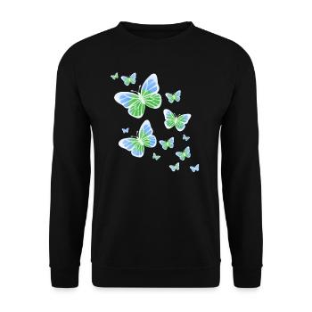 Papillon Papillon Coloré Enfants Animal - Sweat-shirt Unisexe - noir - Devant - Alina (178cm) & Michal (187cm)