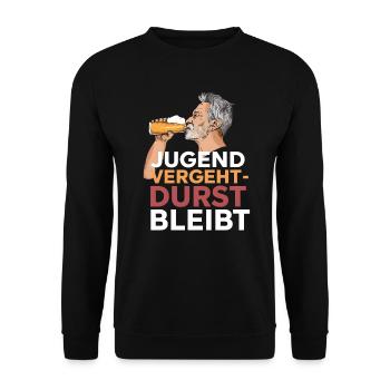 Bier Papa Alterslos Genießen - Unisex Pullover - Schwarz - Vorne - Alina (178cm) & Michal (187cm)