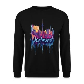 Dortmund - Unisex Pullover - Schwarz - Vorne - Alina (178cm) & Michal (187cm)