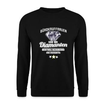 Les employés de bureau sont comme des diamants - Sweat-shirt Unisexe - noir - Devant - Alina (178cm) & Michal (187cm)