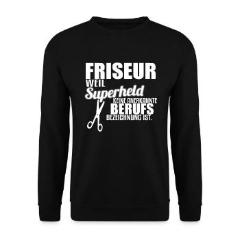 Friseur Friseurin - Unisex Pullover - Schwarz - Vorne - Alina (178cm) & Michal (187cm)