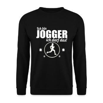 Jogger - Ich bin Jogger ich darf das! - Unisex Pullover - Schwarz - Vorne - Alina (178cm) & Michal (187cm)