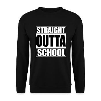 Straight outta school - Rap, Compton - Unisex Sweatshirt - black - Front - Alina (178cm) & Michal (187cm)