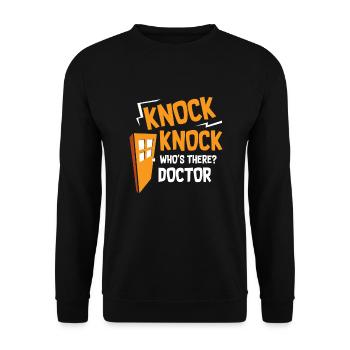 DOCTORS: Knock Knock Doctor - Unisex Sweatshirt - black - Front - Alina (178cm) & Michal (187cm)