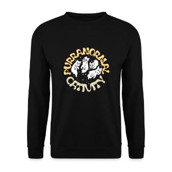 PARANORMAL INVESTIGATOR: Purranormal Cativity - Unisex Sweatshirt - black - Front - Alina (178cm) & Michal (187cm)