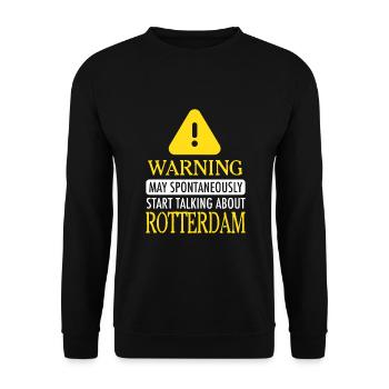 WARNING!: Rotterdam - Unisex Pullover - Schwarz - Vorne - Alina (178cm) & Michal (187cm)
