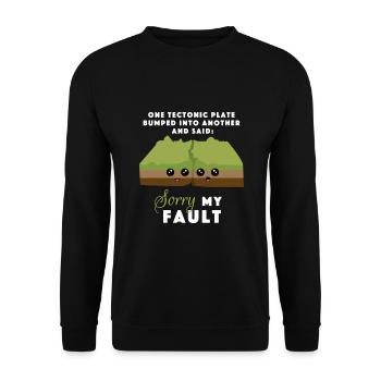Science Love, Cute Valentine, One Tectonic Plate - Unisex Sweatshirt - black - Front - Alina (178cm) & Michal (187cm)