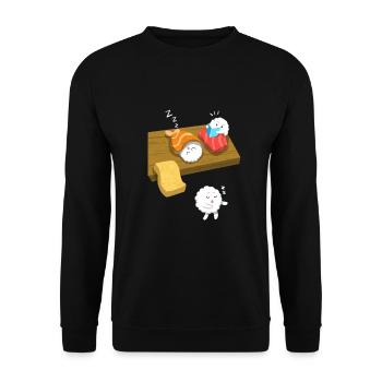 Sushi Sleep Walking, Sushi Shirt, Sushi - Sweat-shirt Unisexe - noir - Devant - Alina (178cm) & Michal (187cm)