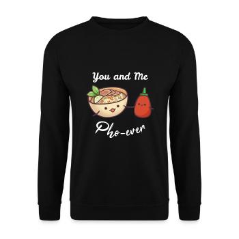 Amour drôle, toi et moi, Phoever, Couples mignons - Sweat-shirt Unisexe - noir - Devant - Alina (178cm) & Michal (187cm)