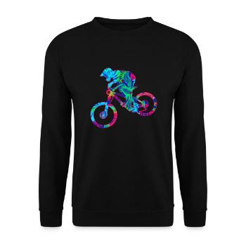 Vélo de montagne tropical descente freeride - Sweat-shirt Unisexe - noir - Devant - Alina (178cm) & Michal (187cm)