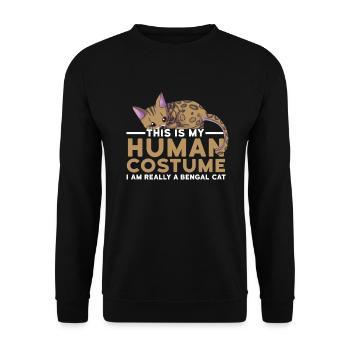 This is My Human Costume I am Really a Bengal Cat - Unisex Sweatshirt - black - Front - Alina (178cm) & Michal (187cm)