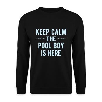 Pool Boy: Gardez votre calme - Sweat-shirt Unisexe - noir - Devant - Alina (178cm) & Michal (187cm)