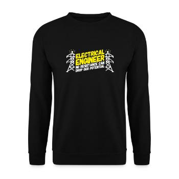 ELECTRICAL ENGINEER: Electrical Engineer Potential - Unisex Sweatshirt - black - Front - Alina (178cm) & Michal (187cm)