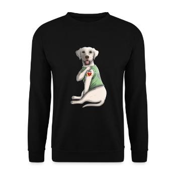 Ich liebe Mutter Tattoo Labrador Mutter Muttertagsgeschenk - Unisex Pullover - Schwarz - Vorne - Alina (178cm) & Michal (187cm)