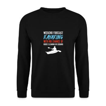 KAYAKING: Kayaking Forecast - Unisex Pullover - Schwarz - Vorne - Alina (178cm) & Michal (187cm)