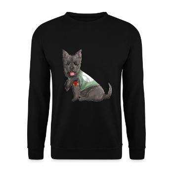 Ich liebe Mutter Tattoo Scottish Terrier Hund - Unisex Pullover - Schwarz - Vorne - Alina (178cm) & Michal (187cm)