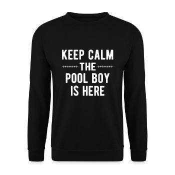Pool Boy: Gardez votre calme - Sweat-shirt Unisexe - noir - Devant - Alina (178cm) & Michal (187cm)