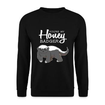 You're My Honey Badger Romantic Pun - Unisex Sweatshirt - black - Front - Alina (178cm) & Michal (187cm)