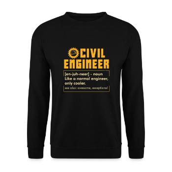 CIVIL ENGINEERING: Civil Engineer Definition - Unisex Sweatshirt - black - Front - Alina (178cm) & Michal (187cm)