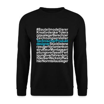 Technischer Produktdesigner Zeichner - Unisex Pullover - Schwarz - Vorne - Alina (178cm) & Michal (187cm)