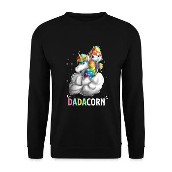 Dadacorn - Magical Unicorn Dad - Unisex Sweatshirt - black - Front - Alina (178cm) & Michal (187cm)