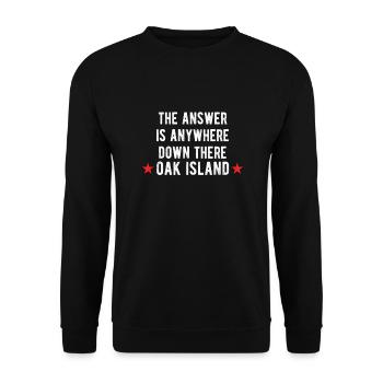 OAK ISLAND : the answer - Unisex Pullover - Schwarz - Vorne - Alina (178cm) & Michal (187cm)
