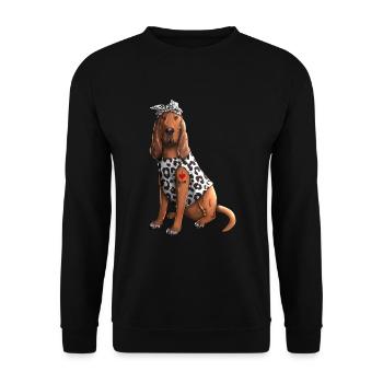I Love Mom Tattoo Bloodhound Dog - Unisex Sweatshirt - black - Front - Alina (178cm) & Michal (187cm)