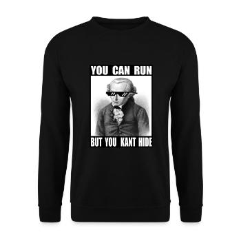 Kant Hide | You Can Run | Meme | Funny - Unisex Sweatshirt - black - Front - Alina (178cm) & Michal (187cm)