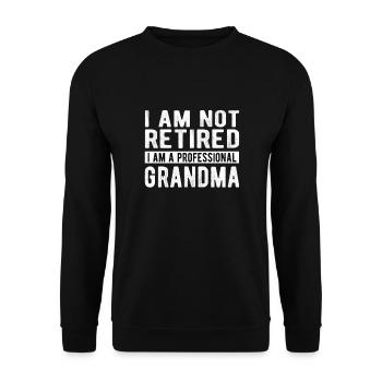 RETRAITE: Grand-mère professionnelle - Sweat-shirt Unisexe - noir - Devant - Alina (178cm) & Michal (187cm)