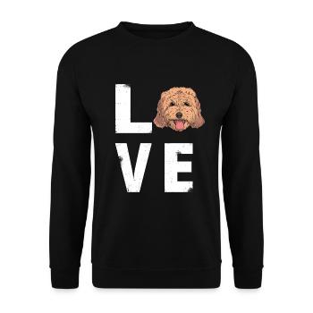 Liebe Cockapoo Hund - Unisex Pullover - Schwarz - Vorne - Alina (178cm) & Michal (187cm)