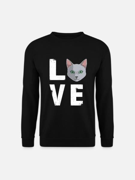 Love Russian Blue Cat Kitty Lover - Unisex Sweatshirt - black