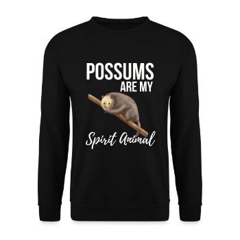 Possums Are My Spirit Animal - Unisex Sweatshirt - black - Front - Alina (178cm) & Michal (187cm)