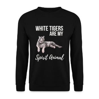 White Tigers Are My Spirit Animal - Unisex Sweatshirt - black - Front - Alina (178cm) & Michal (187cm)