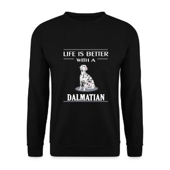 Dalmatian Dalmatiner - Sweat-shirt Unisexe - noir - Devant - Alina (178cm) & Michal (187cm)