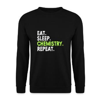 CHEMISTRY:Eat,Sleep,Chemistry,Repeat - Unisex Pullover - Schwarz - Vorne - Alina (178cm) & Michal (187cm)