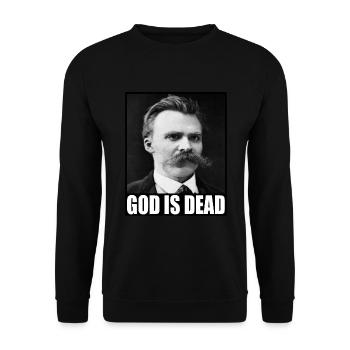 Friedrich Nietzsche | Dieu est mort | Dieu est mort - Sweat-shirt Unisexe - noir - Devant - Alina (178cm) & Michal (187cm)