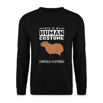 This Is My Human Costume I'm Really A Capybara - Unisex Sweatshirt - black - Front - Alina (178cm) & Michal (187cm)
