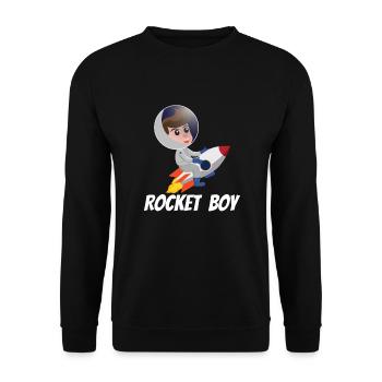 SPACE / ROCKET: Rocket Boy - Unisex Sweatshirt - black - Front - Alina (178cm) & Michal (187cm)