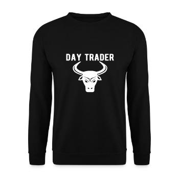 STOCK MARKET/FOREX TRADER: Day Trader - Unisex Pullover - Schwarz - Vorne - Alina (178cm) & Michal (187cm)