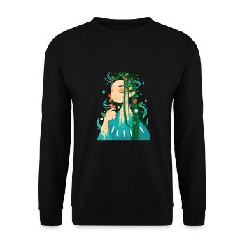 Nature : Mutter Natur - Unisex Pullover - Schwarz - Vorne - Alina (178cm) & Michal (187cm)