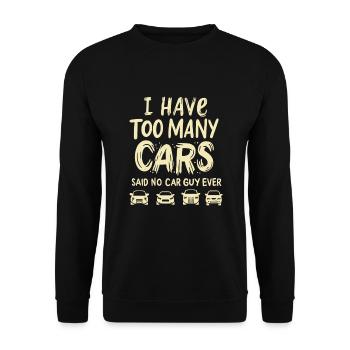 CAR GUY : Too Many Cars - Unisex Pullover - Schwarz - Vorne - Alina (178cm) & Michal (187cm)