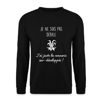 Je ne suis pas débile 1 - Sweat-shirt Unisexe - noir - Devant - Alina (178cm) & Michal (187cm)