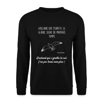 Proverbe breton 1 - Sweat-shirt Unisexe - noir - Devant - Alina (178cm) & Michal (187cm)