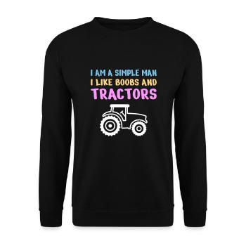 TRACTEURS / VIE À LA FERME / VIE À LA PAYS: Homme simple - Sweat-shirt Unisexe - noir - Devant - Alina (178cm) & Michal (187cm)