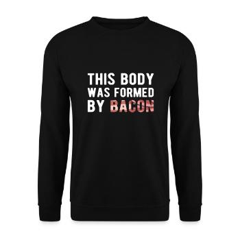BACON: this body was formed by Bacon - Unisex Sweatshirt - black - Front - Alina (178cm) & Michal (187cm)