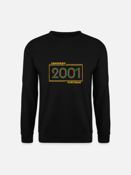 Geburtstag Januar 2001 Vintage 20 Jahre alt - Unisex Pullover - Schwarz