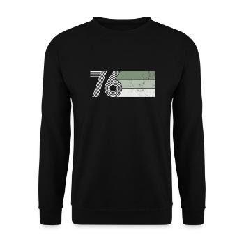 Vintage 1976 Geburtstag 45 JAHRE RETRO 76 green - Unisex Pullover - Schwarz - Vorne - Alina (178cm) & Michal (187cm)