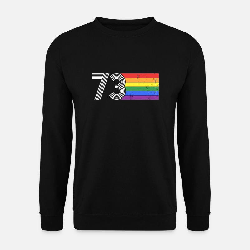 LGBT LGBTQ Geburtstag 1973 Regenbogen Flagge RETRO - Unisex Pullover - Schwarz